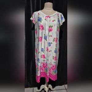 Floral Chemise with Pink and Blue Accents
